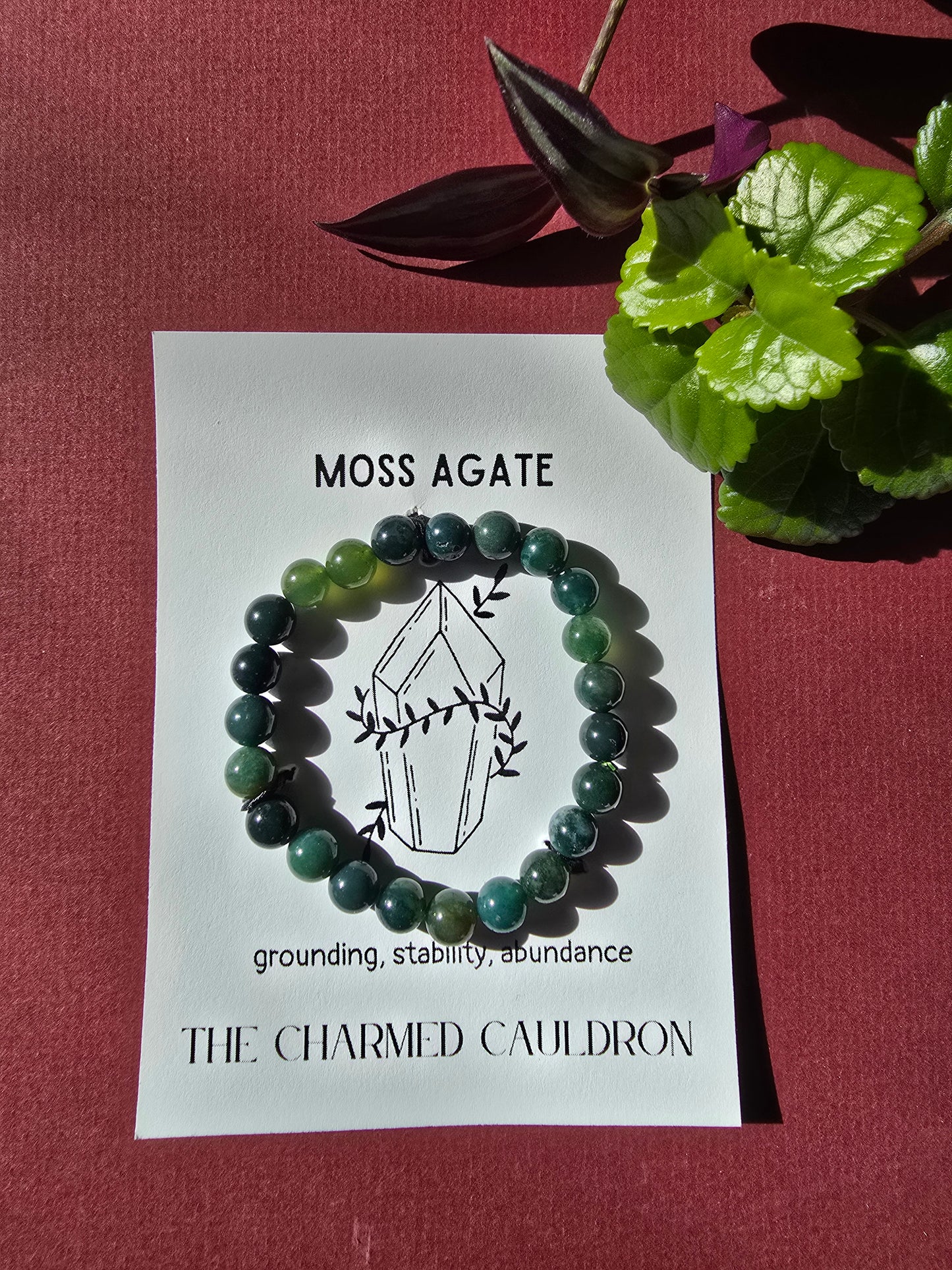 Moss Agate crystal Braclet
