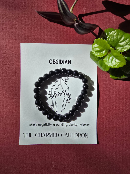 Black Obsidian Crystal Bracelet