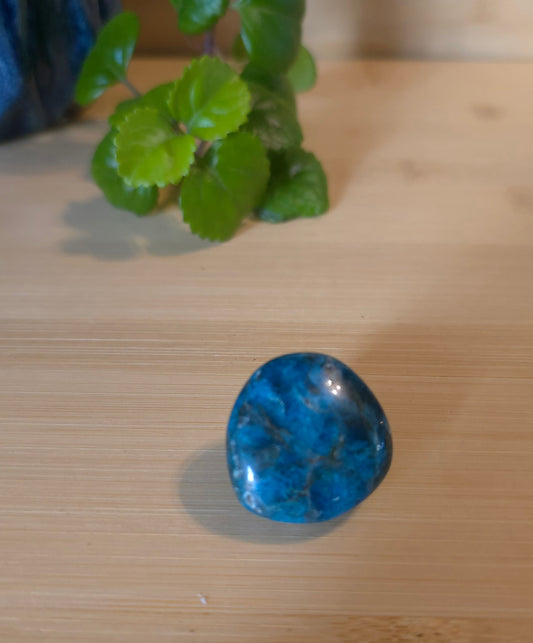 Blue Apatite Crystal Tumbled Stone