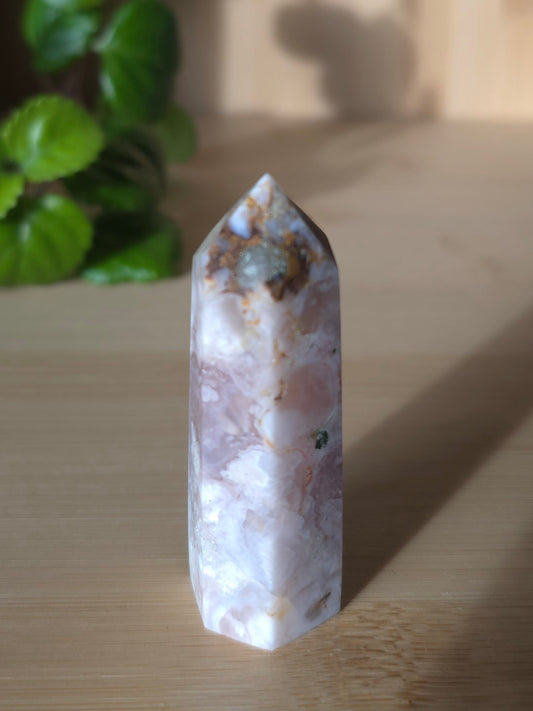 Flower Agate (Cherry Blossom) Crystal Tower