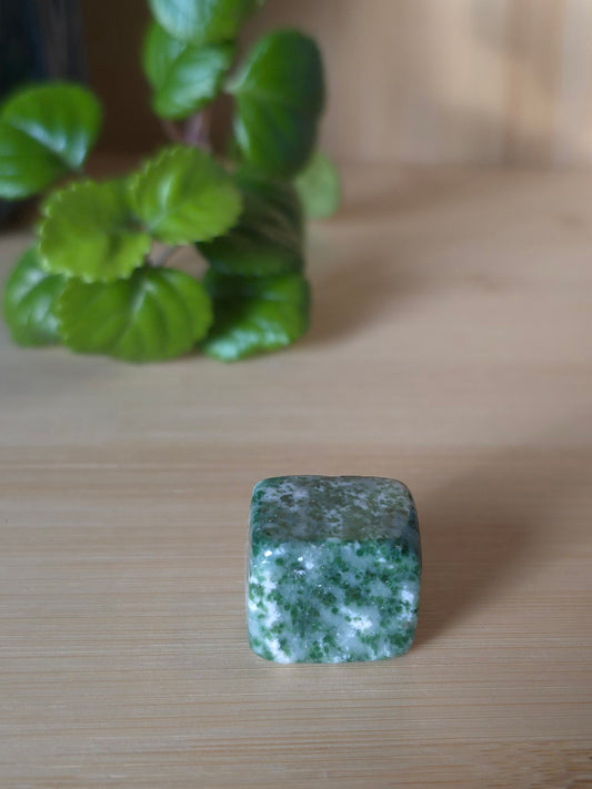 Green Spot Jasper Crystal Cube
