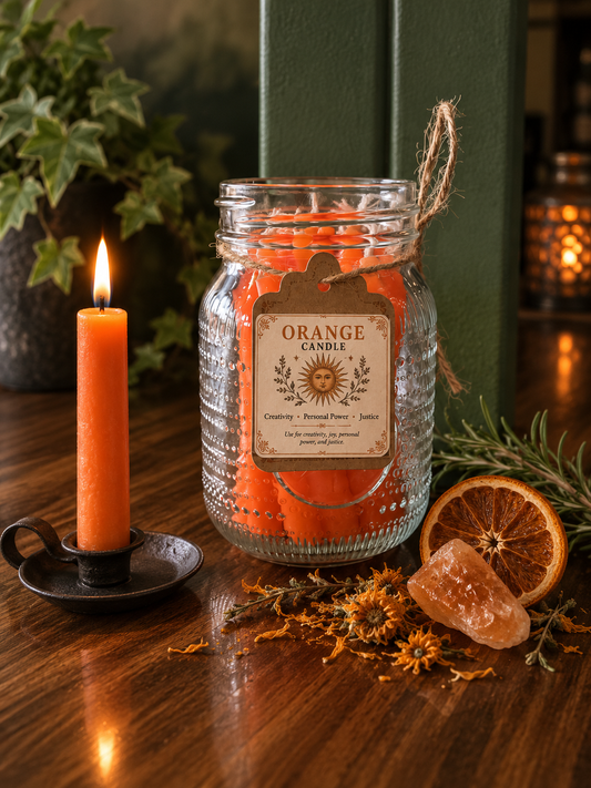 Orange Taper Candle